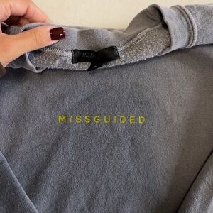 Missguided Charcoal Sweatshirt with Yellow Logo